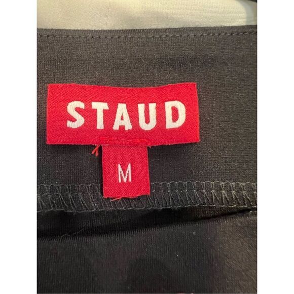 Staud Women's Black Ivory Contrast Bell Cuff Long Sleeve Jersey Top Medium NWOT - Picture 7 of 8